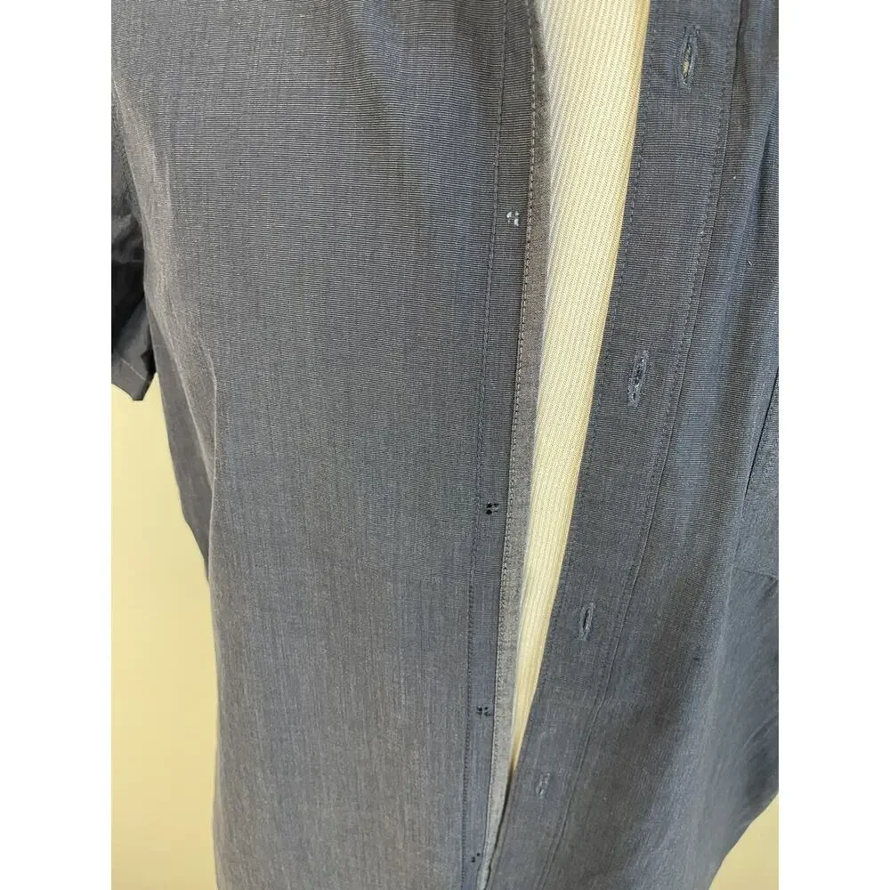 PME Legend Shirt Mens Large Button Up Defect Open Front Blue Factory Seconds N47